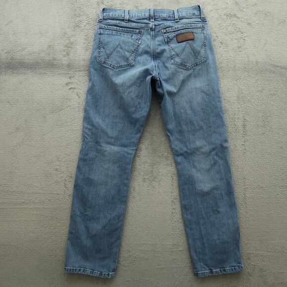 Wrangler Retro Jeans Mens Fits 30x32 (No Tag) Blue Slim Straight Stretch Denim - Picture 10 of 16